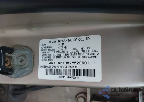 1997 Nissan Maxima Gle/Gxe/Se из США, поврежденный, VIN JN1CA21D8VM529691